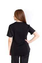 Cargar imagen en el visor de la galería, Conjunto SET Filipina y Pantalón EV-02 Muñin REPELENTE A FLUIDOS-Color NEGRO Dama-Ana Isabel Uniformes