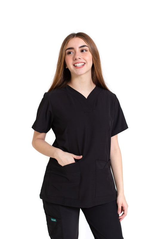 Conjunto SET Filipina y Pantalón EV-03 Nani REPELENTE A FLUIDOS-Color NEGRO Dama-Ana Isabel Uniformes