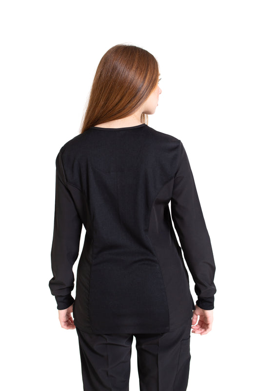 Filipina Top EV-16 MANGA LARGA Tatita REPELENTE A FLUIDOS-Color NEGRO Dama-Ana Isabel Uniformes