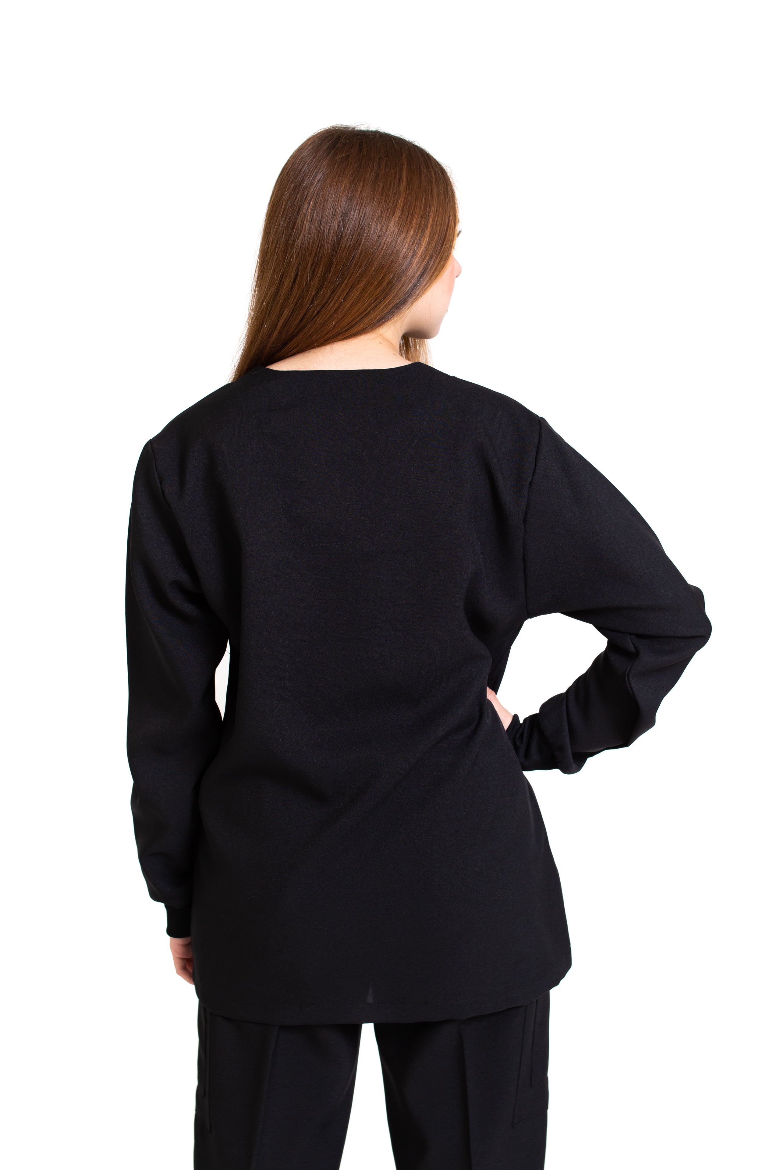 Filipina Top JP-14 MANGA LARGA UNISEX-Color NEGRO-JUANPA