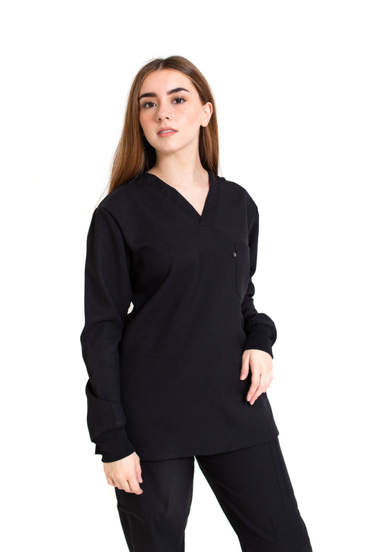 Filipina Top JP-14 MANGA LARGA UNISEX-Color NEGRO-JUANPA