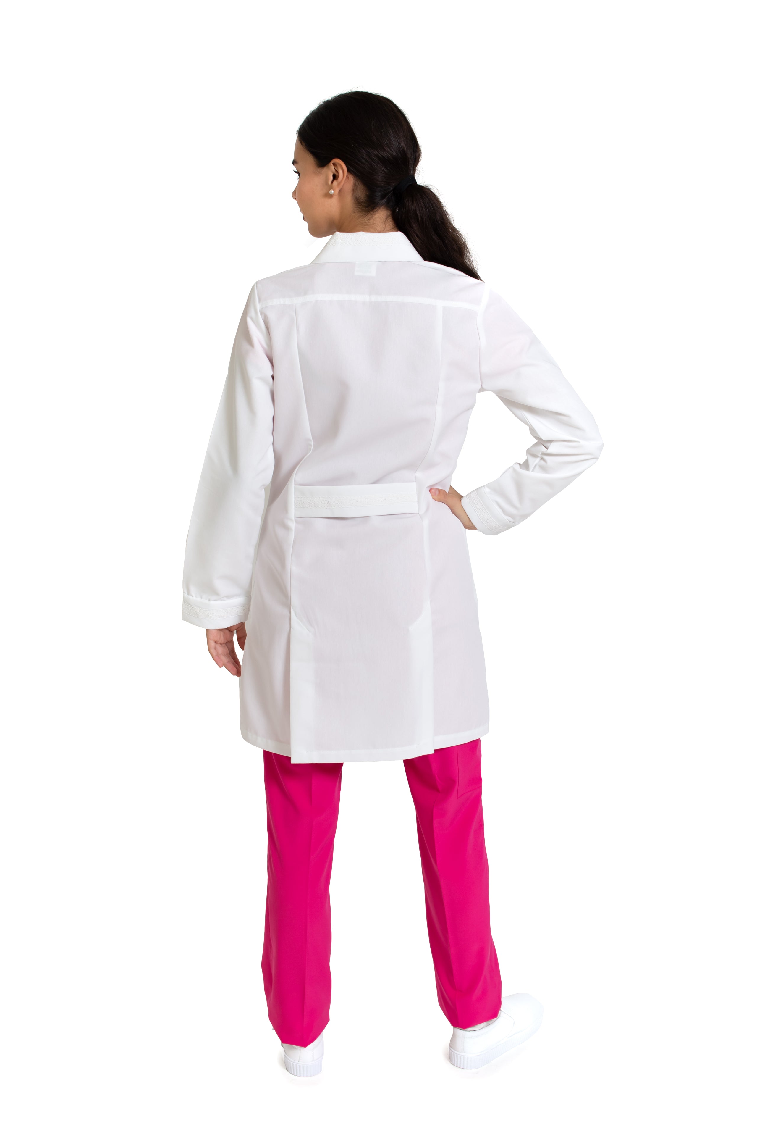Bata Médica de Laboratorio para Dama KA-36-CON ENCAJE-Karen Medical Fashion