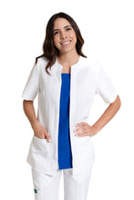 Cargar imagen en el visor de la galería, Conjunto SET Filipina y Pantalón EV-07 Cierre Oculto REPELENTE A FLUIDOS-Color BLANCO/REY Dama-Ana Isabel Uniformes