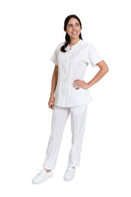 Cargar imagen en el visor de la galería, Conjunto SET Filipina y Pantalón EV-08 Piola REPELENTE A FLUIDOS-Color BLANCO Dama-Ana Isabel Uniformes