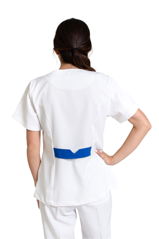 Filipina Top EV-09 Doble Bolsa REPELENTE A FLUIDOS-Color BLANCO/REY Dama-Ana Isabel Uniformes