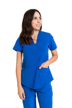 Cargar imagen en el visor de la galería, Conjunto SET Filipina y Pantalón EV-02 Muñin REPELENTE A FLUIDOS-Color AZUL REY Dama-Ana Isabel Uniformes