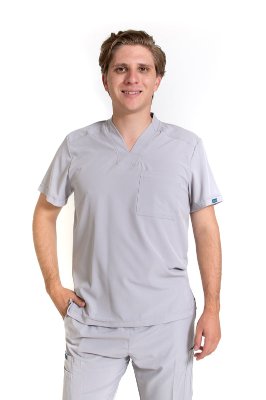 Conjunto SET Filipina y Pantalón EA-02 REPELENTE A FLUIDOS-Color GRIS HOMBRE-HASSAN Uniformes