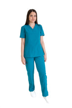 Cargar imagen en el visor de la galería, Conjunto SET Filipina y Pantalón EV-01 Chicu REPELENTE A FLUIDOS-Color VERDE Dama-Ana Isabel Uniformes