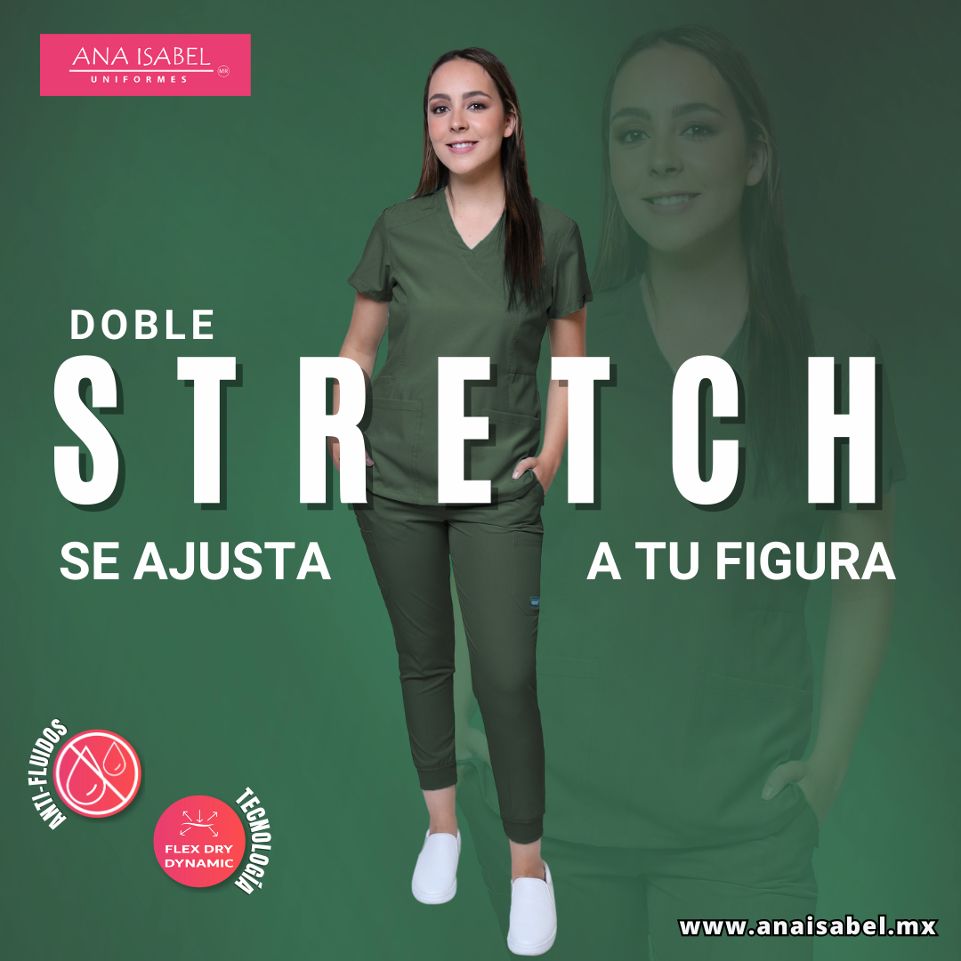 Conjunto SET Filipina y Pantalón JOGGER EV-04 Tatita REPELENTE A FLUIDOS-Color OLIVO Dama-Ana Isabel Uniformes