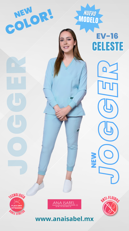 CONJUNTO EV-16 TATITA MANGA LARGA CON PANTALÓN JOGGER DAMA más COLORES