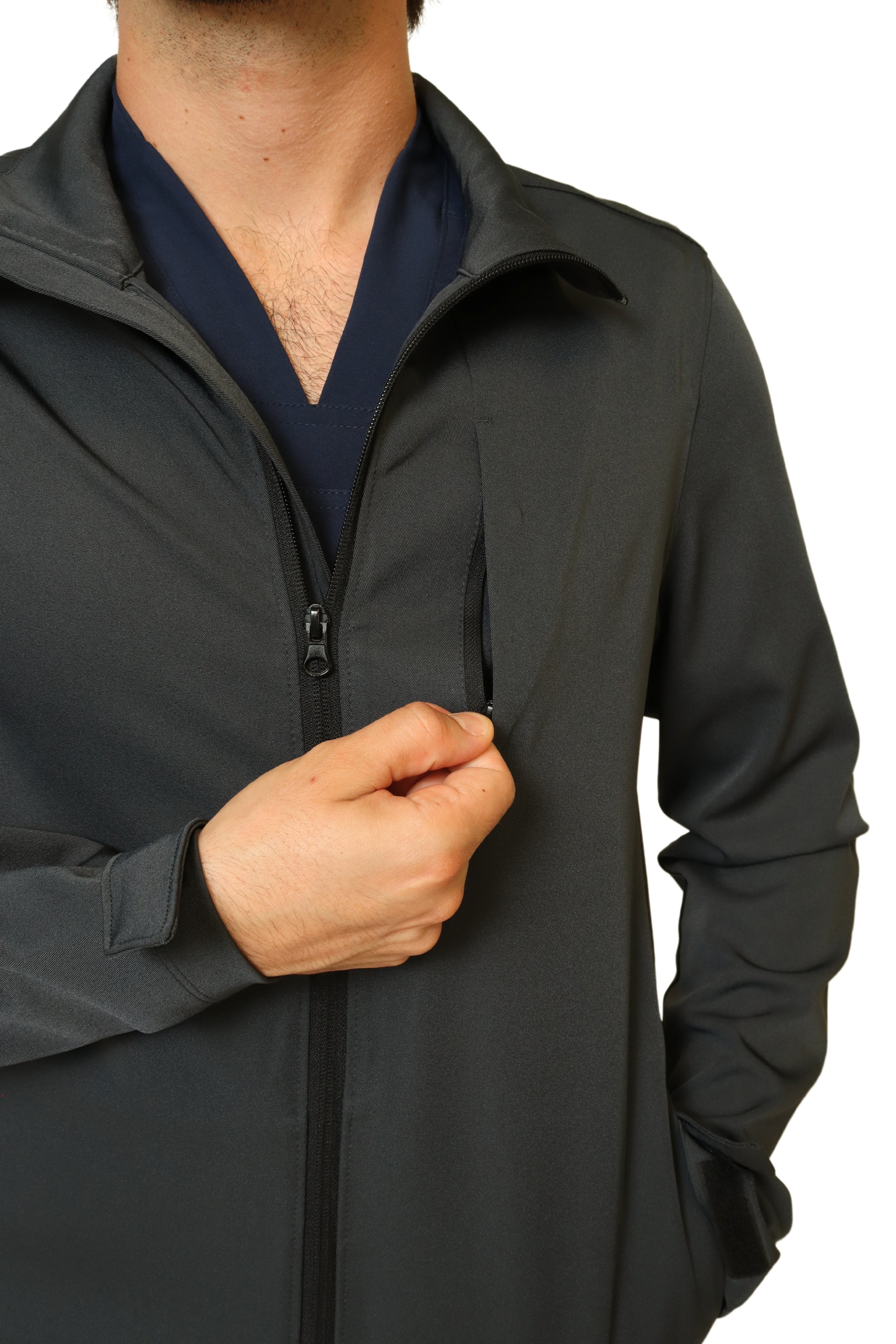 CHAMARRA FIT JACKET EXTRA GRUESA- DOBLE STRETCH CON CIERRE con REPELENTE A FLUIDOS para Caballero - EA-10