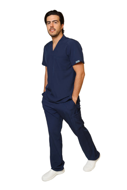 Conjunto SET Filipina y Pantalón EA-02 REPELENTE A FLUIDOS-Color MARINO HOMBRE-HASSAN Uniformes