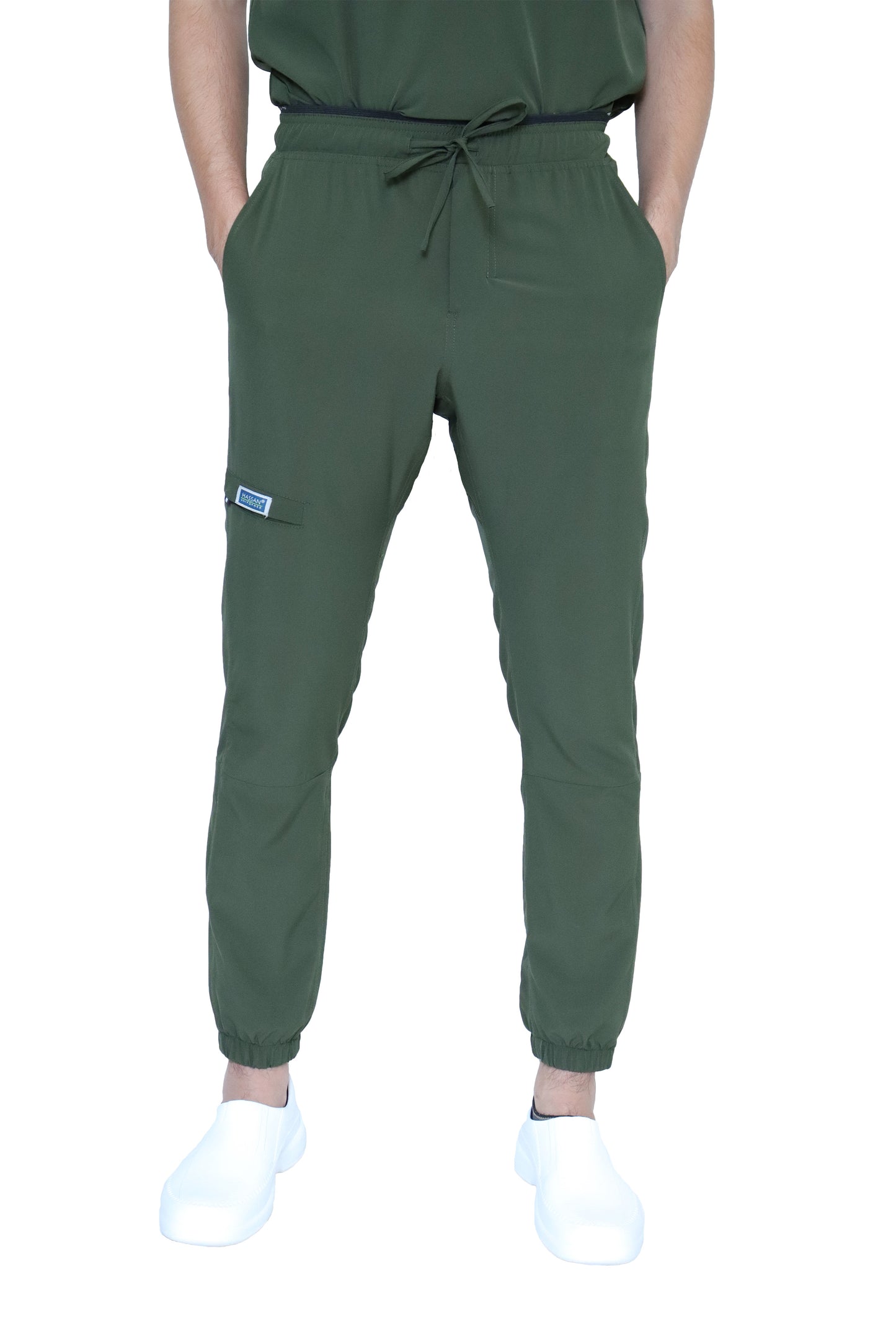 Conjunto SET Filipina MANGA LARGA y Pantalón JOGGER EA-03 REPELENTE A FLUIDOS-Color OLIVO HOMBRE-HASSAN Uniformes