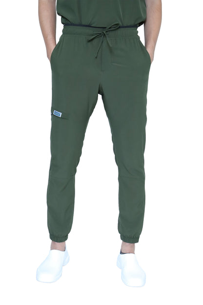 Conjunto SET Filipina MANGA LARGA y Pantalón JOGGER EA-03 REPELENTE A FLUIDOS-Color OLIVO HOMBRE-HASSAN Uniformes