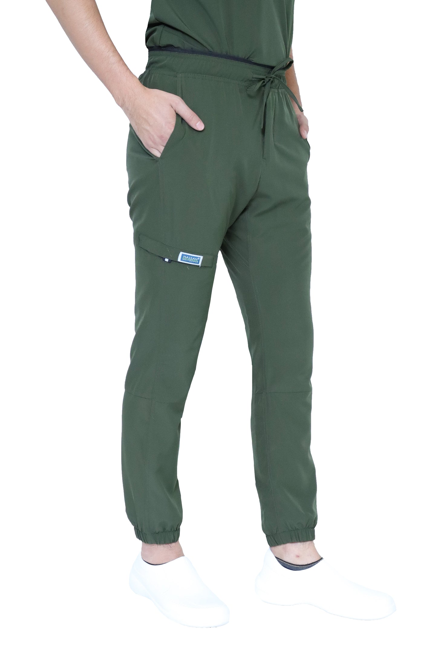 Conjunto SET Filipina MANGA LARGA y Pantalón JOGGER EA-03 REPELENTE A FLUIDOS-Color OLIVO HOMBRE-HASSAN Uniformes