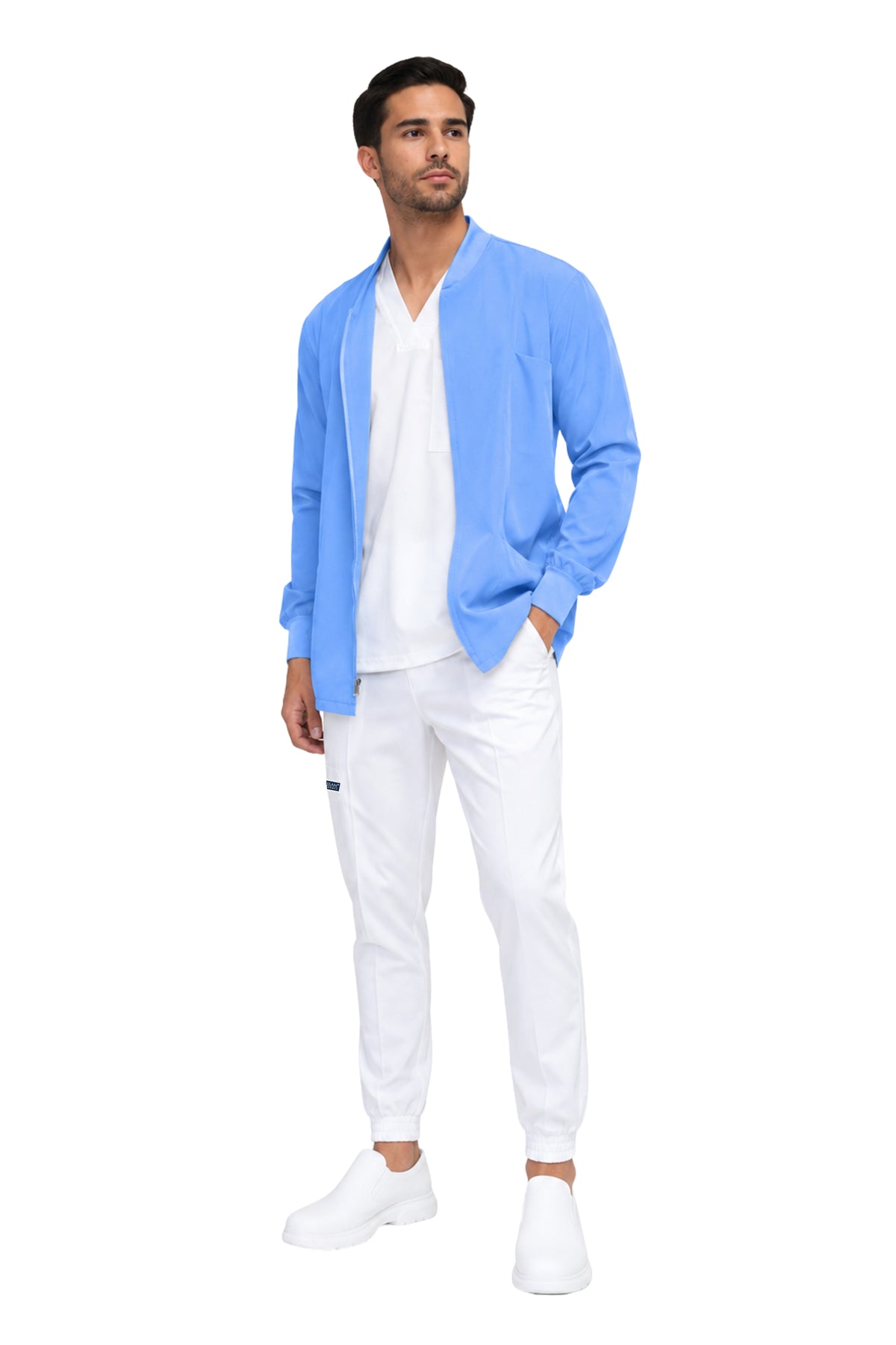 CHAMARRA WARM UP DOBLE STRETCH CON CIERRE con REPELENTE A FLUIDOS para Hombre - EA-06
