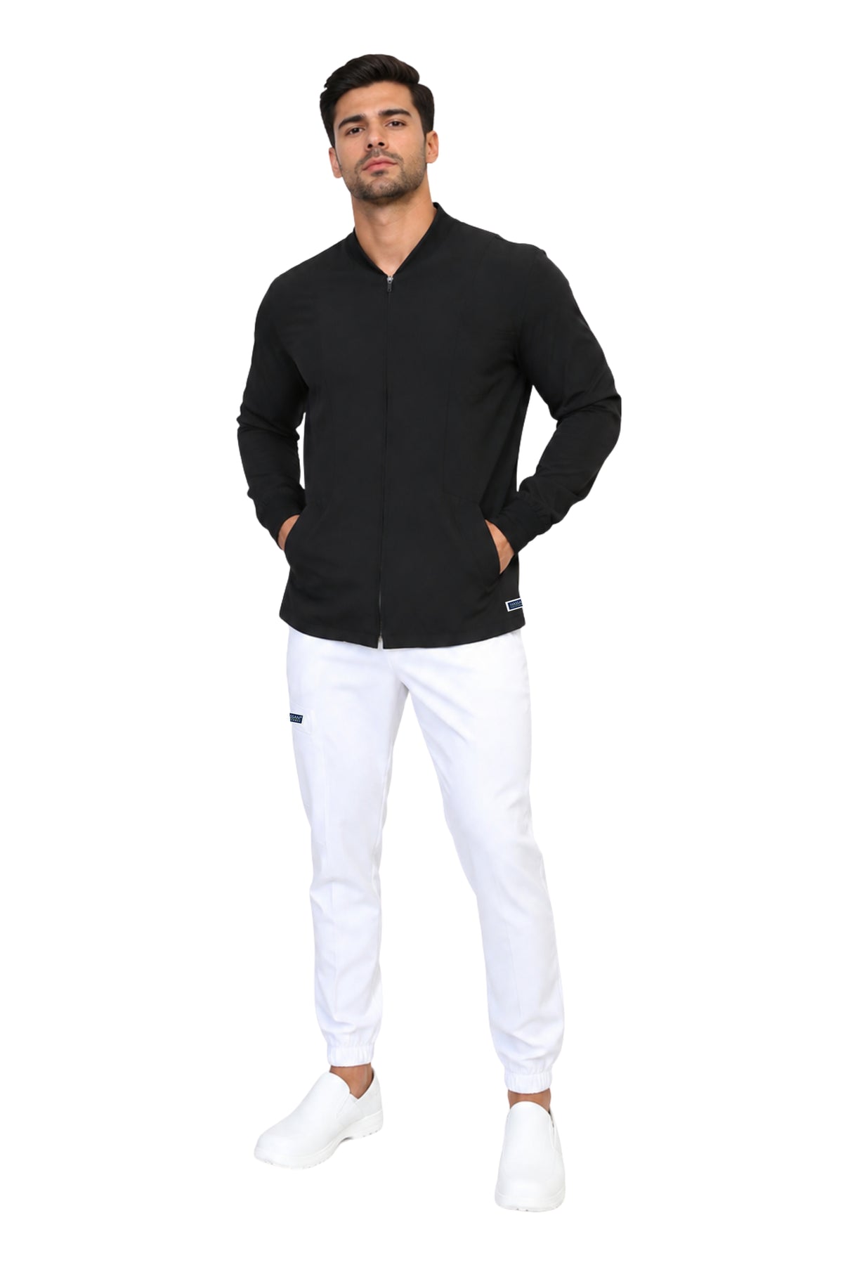 CHAMARRA WARM UP DOBLE STRETCH CON CIERRE con REPELENTE A FLUIDOS para Hombre - EA-06