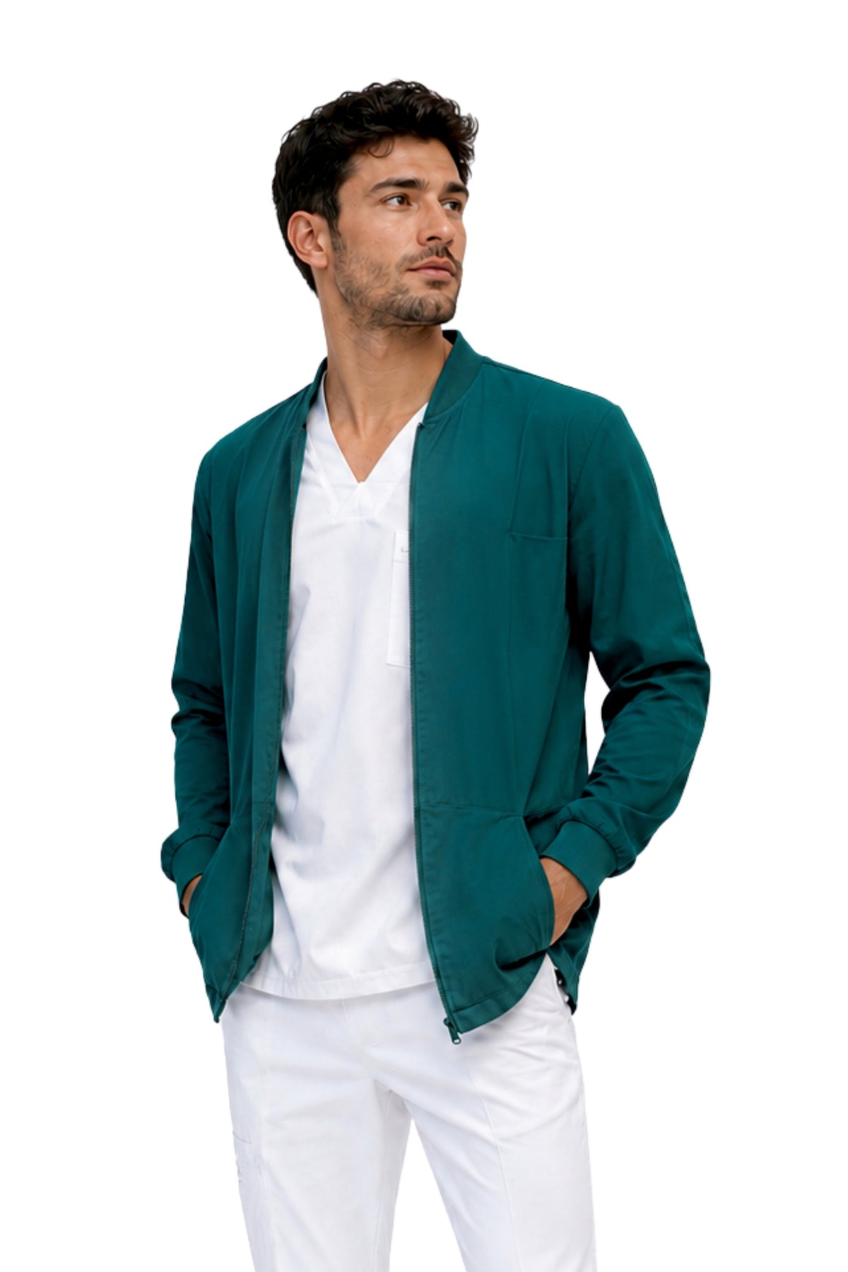 CHAMARRA WARM UP DOBLE STRETCH CON CIERRE con REPELENTE A FLUIDOS para Hombre - EA-06