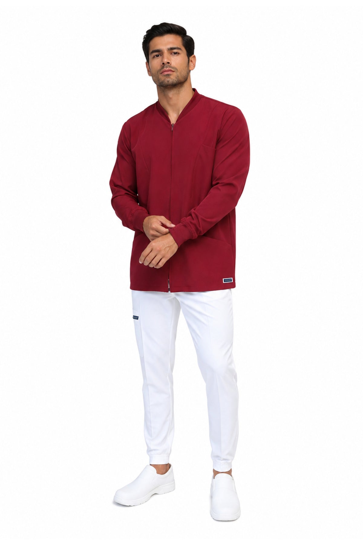 CHAMARRA WARM UP DOBLE STRETCH CON CIERRE con REPELENTE A FLUIDOS para Hombre - EA-06