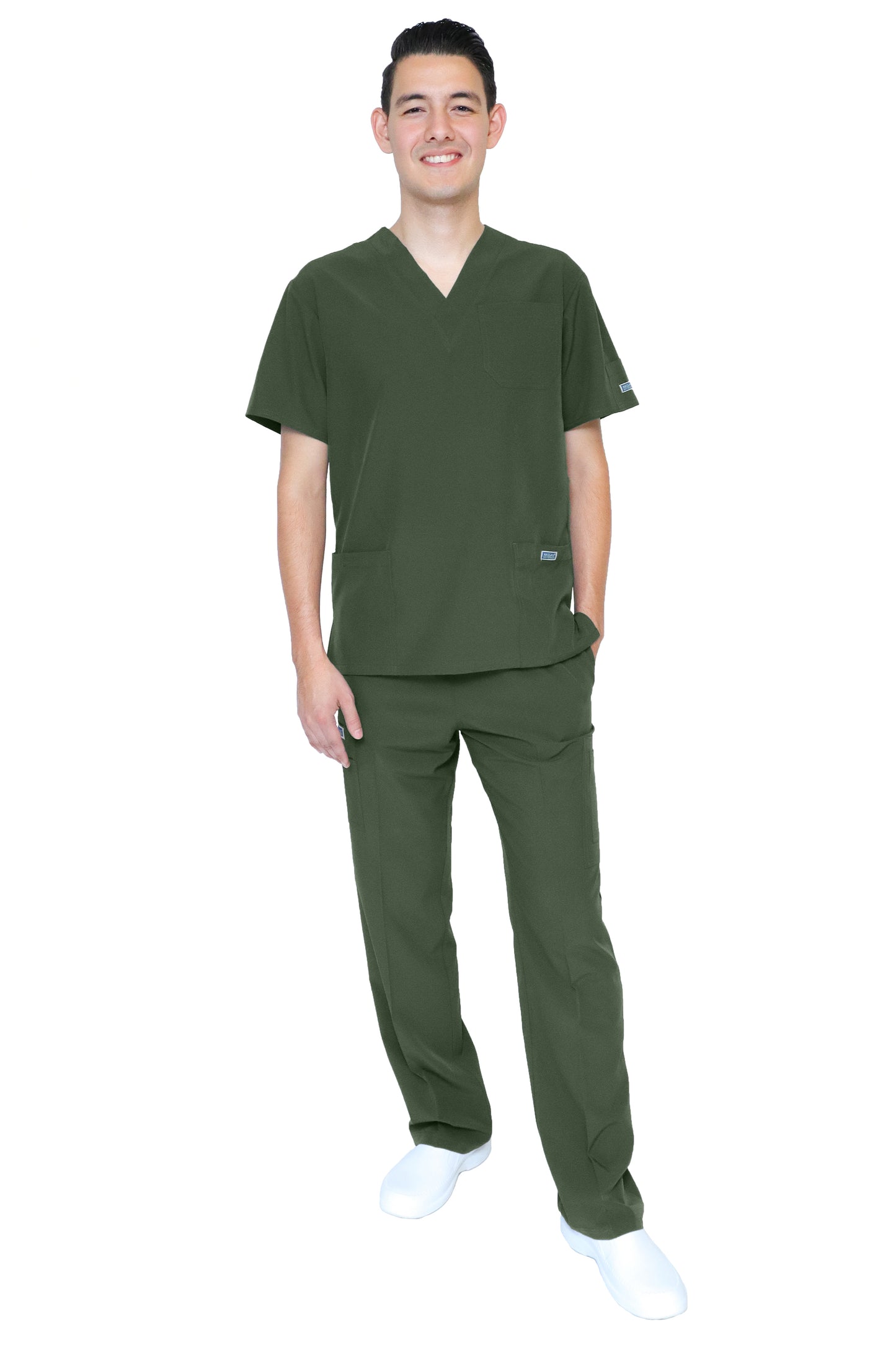 Conjunto SET Filipina y Pantalón EA-09 REPELENTE A FLUIDOS-Color OLIVO HOMBRE-HASSAN Uniformes