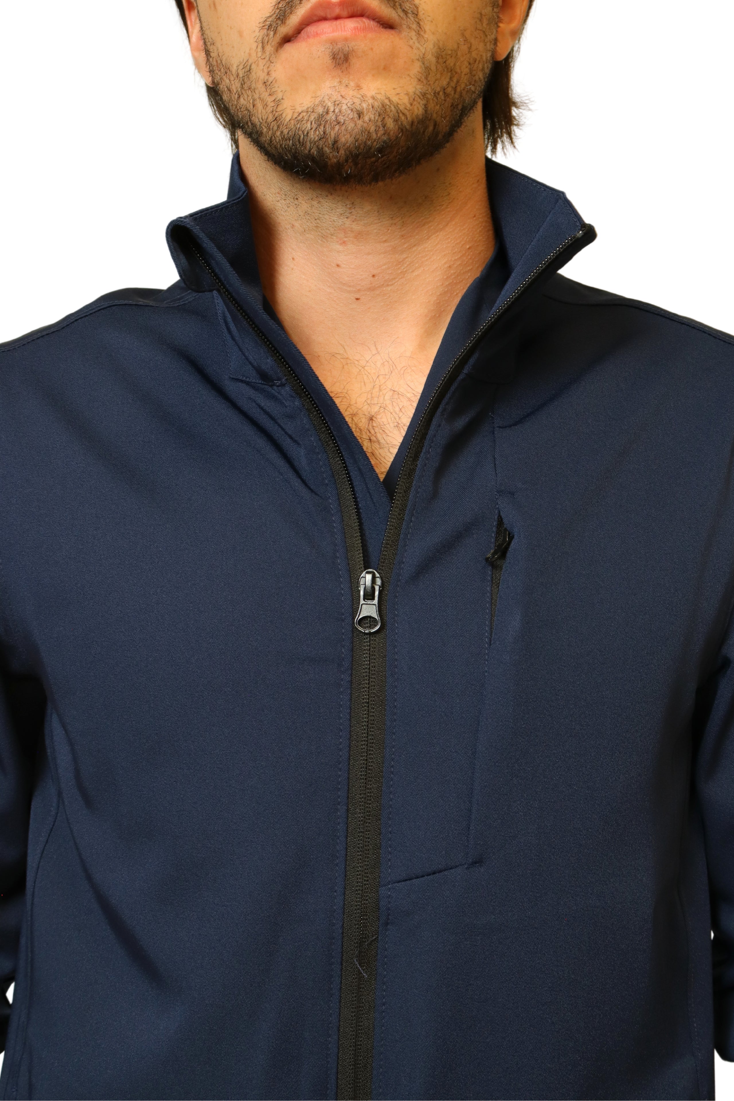 CHAMARRA FIT JACKET EXTRA GRUESA- DOBLE STRETCH CON CIERRE con REPELENTE A FLUIDOS para Caballero - EA-10