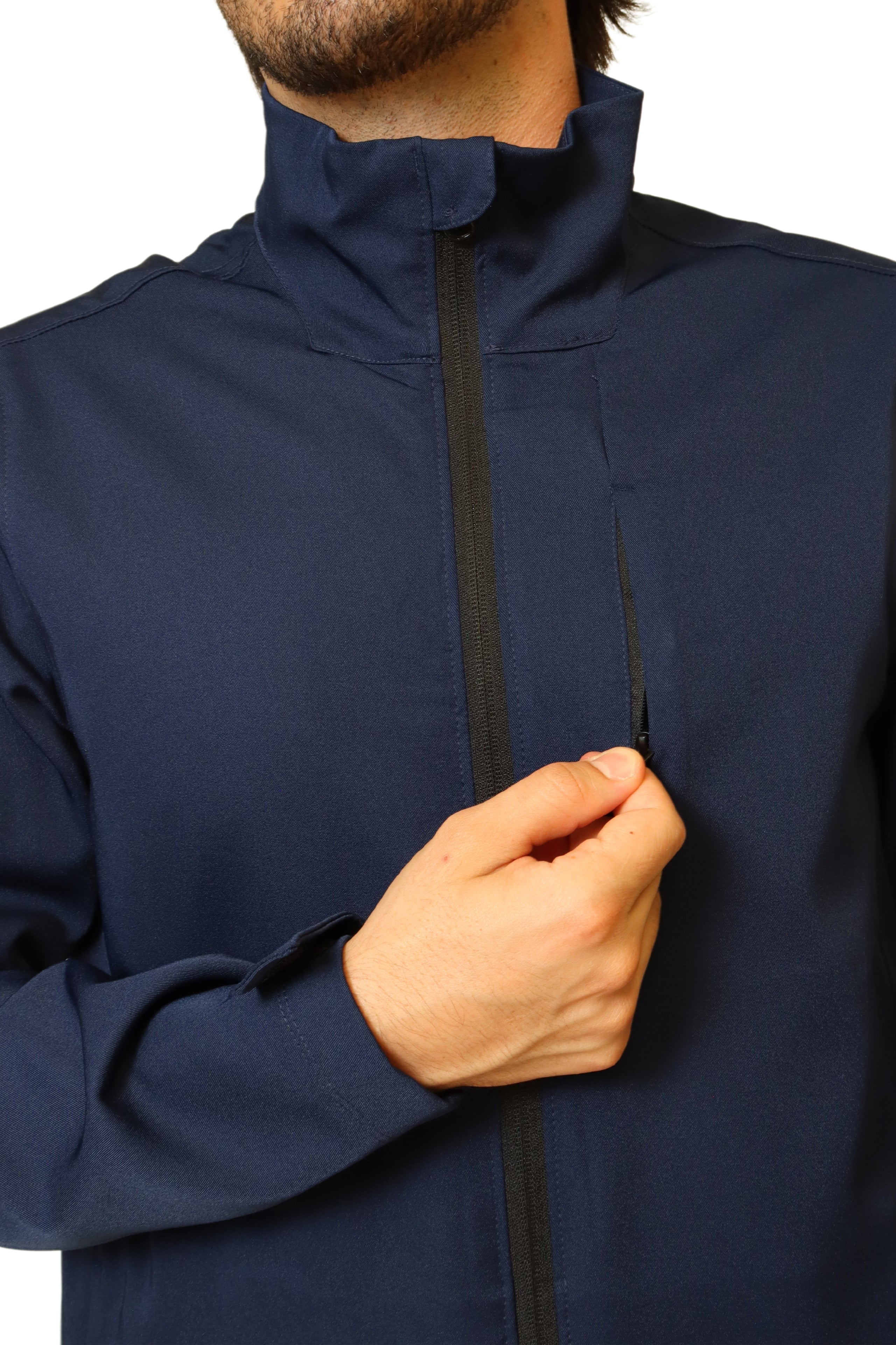CHAMARRA FIT JACKET EXTRA GRUESA- DOBLE STRETCH CON CIERRE con REPELENTE A FLUIDOS para Caballero - EA-10