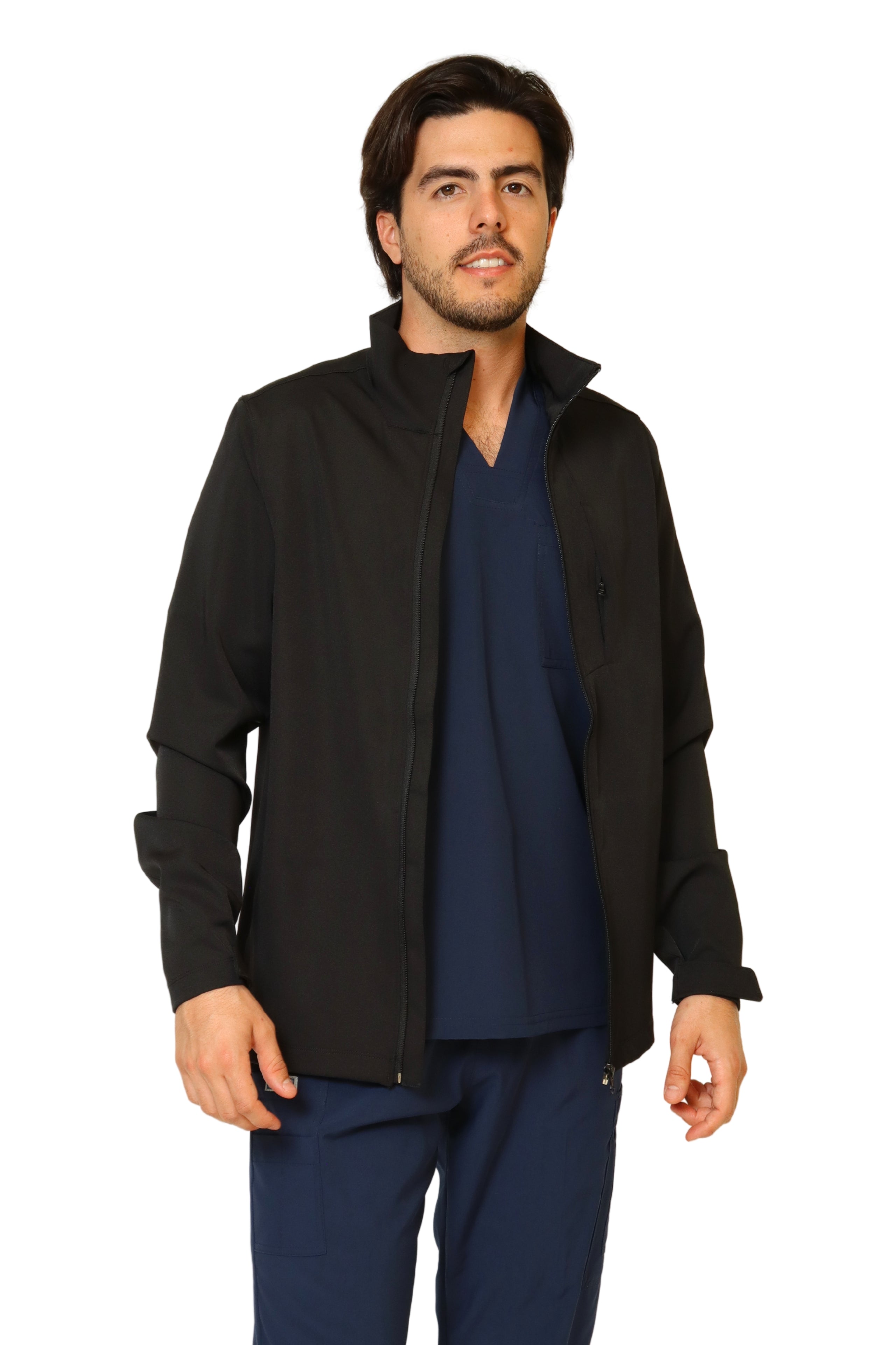 CHAMARRA FIT JACKET EXTRA GRUESA- DOBLE STRETCH CON CIERRE con REPELENTE A FLUIDOS para Caballero - EA-10