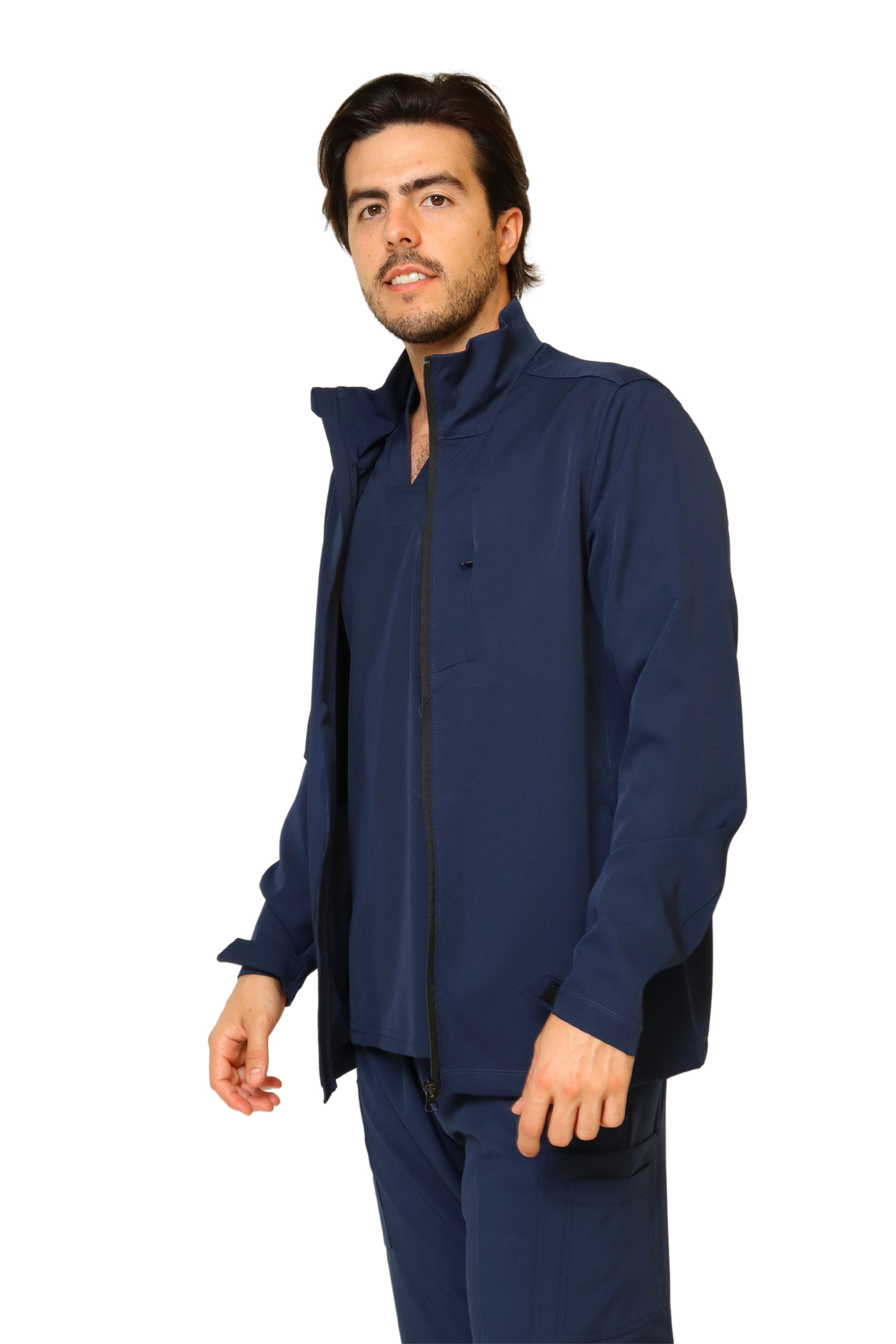 CHAMARRA FIT JACKET EXTRA GRUESA- DOBLE STRETCH CON CIERRE con REPELENTE A FLUIDOS para Caballero - EA-10