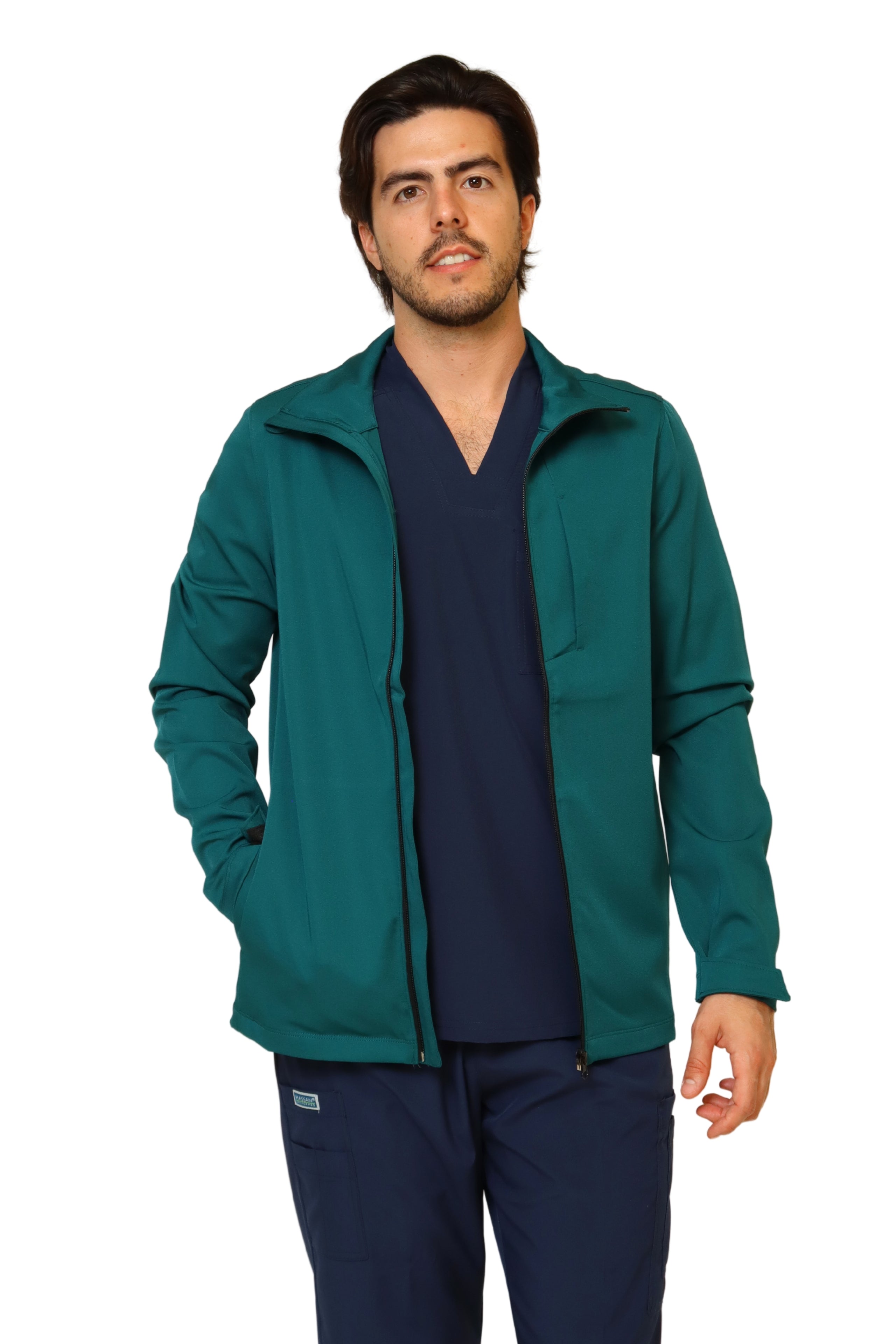 CHAMARRA FIT JACKET EXTRA GRUESA- DOBLE STRETCH CON CIERRE con REPELENTE A FLUIDOS para Caballero - EA-10