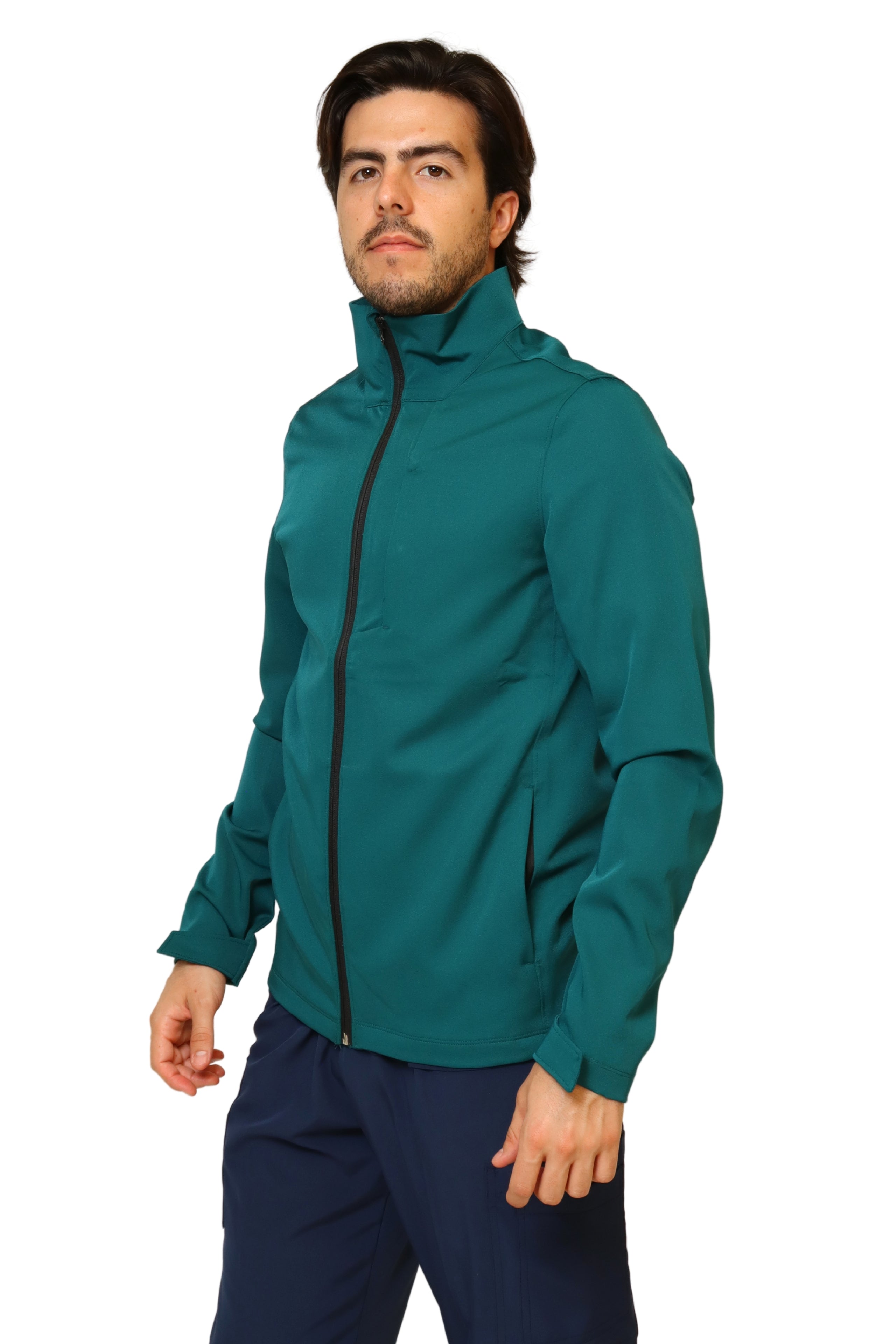 CHAMARRA FIT JACKET EXTRA GRUESA- DOBLE STRETCH CON CIERRE con REPELENTE A FLUIDOS para Caballero - EA-10