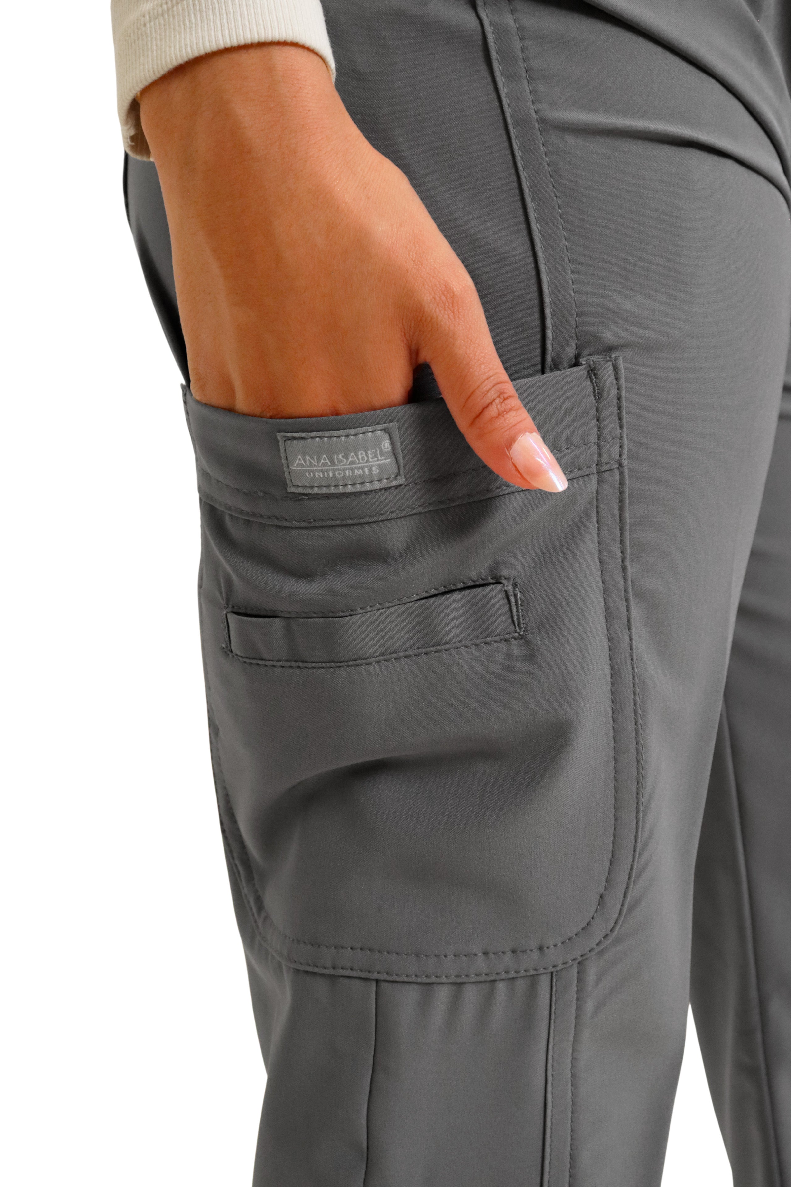 PANTALÓN EGD-145 HIGH WAIST DAMA ETIQUETA GRIS