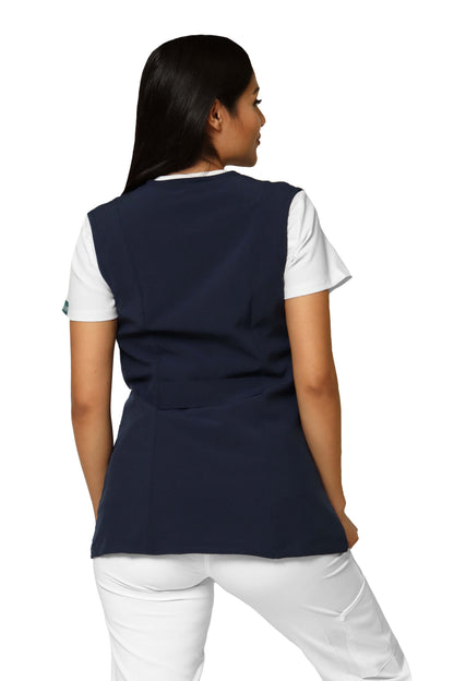 Chaleco Reglamentario para Enfermera Repelente a Fluidos - para Dama - Color MARINO - ER-54 - ANA ISABEL UNIFORMES