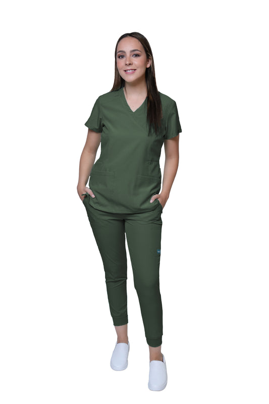 CONJUNTOS COLOR OLIVO CON PANT JOGGER DAMA EV-04-16