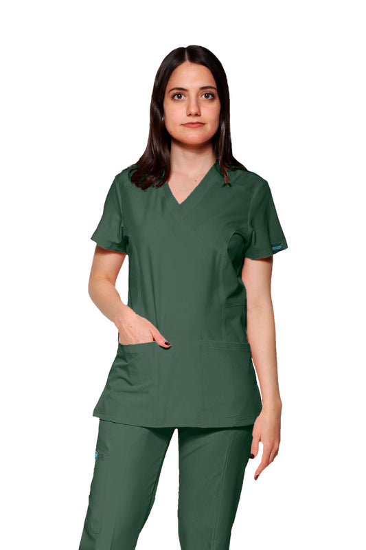 Filipina Top EV-04 Tatita REPELENTE A FLUIDOS-Color OLIVO Dama-Ana Isabel Uniformes
