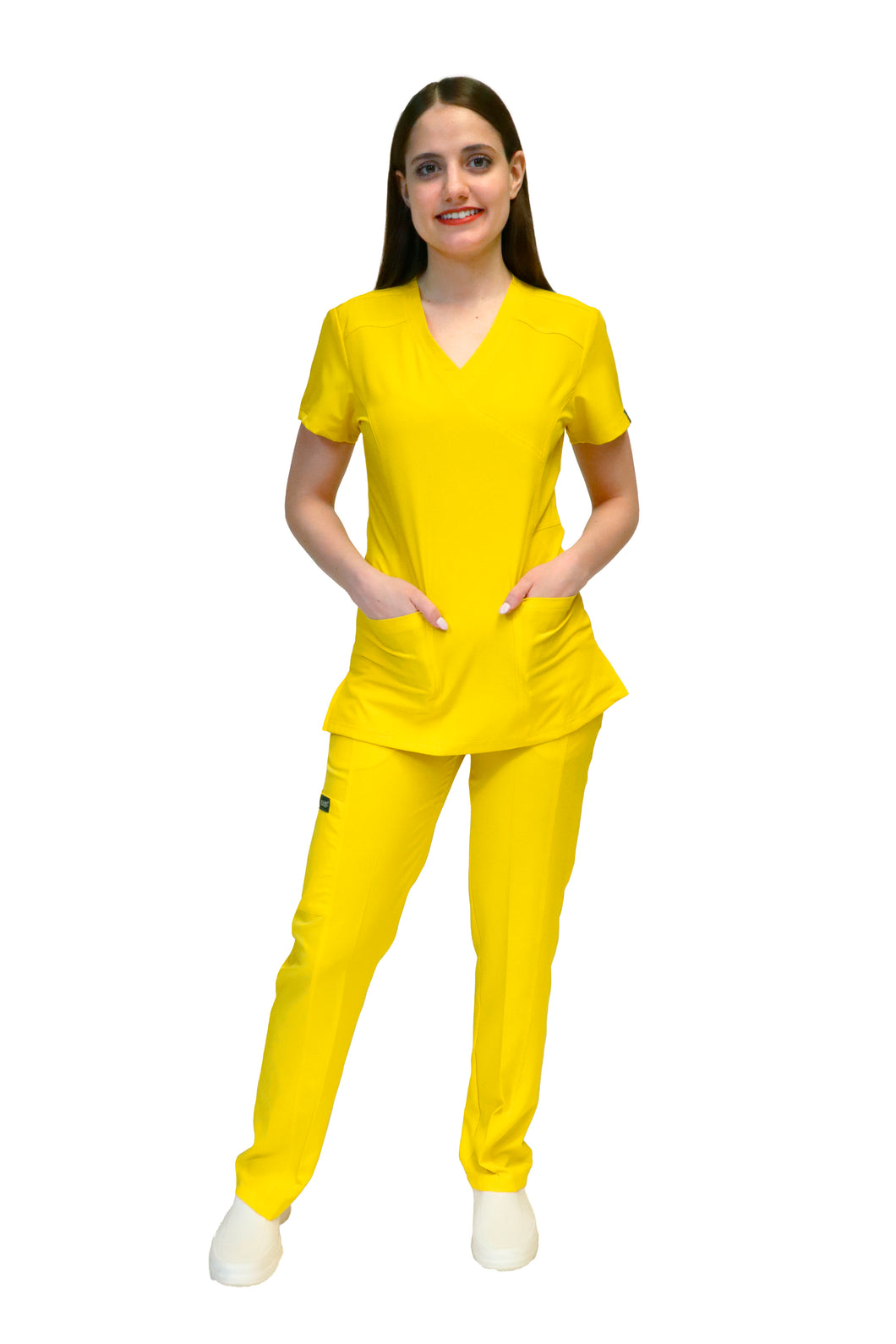 Conjunto SET Filipina y Pantalón EV-04 Tatita REPELENTE A FLUIDOS-Color Yellow Dama-Ana Isabel Uniformes