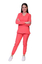 Cargar imagen en el visor de la galería, CONJUNTO EV-16 TATITA MANGA LARGA CON PANTALÓN JOGGER DAMA 3XG Y 4XG
