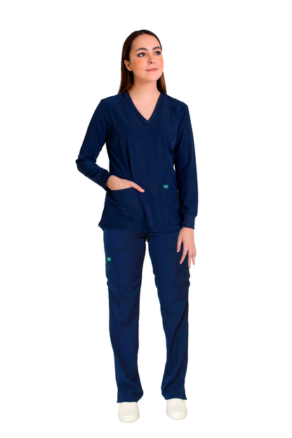 CONJUNTO EV-16 TATITA MANGA LARGA DAMA- PANTALÓN RECTO CON RIB EV-121