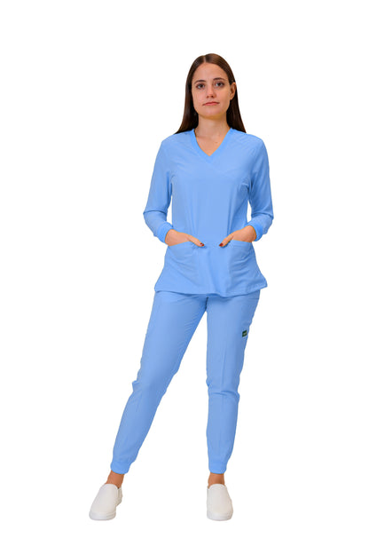 CONJUNTO EV-16 TATITA MANGA LARGA CON PANTALÓN JOGGER DAMA 3XG Y 4XG