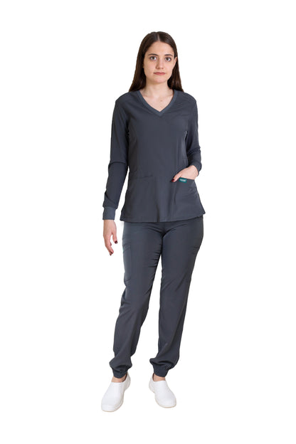 CONJUNTO EV-16 TATITA MANGA LARGA DAMA- PANTALÓN JOGGER HIGH WAIST EV-135