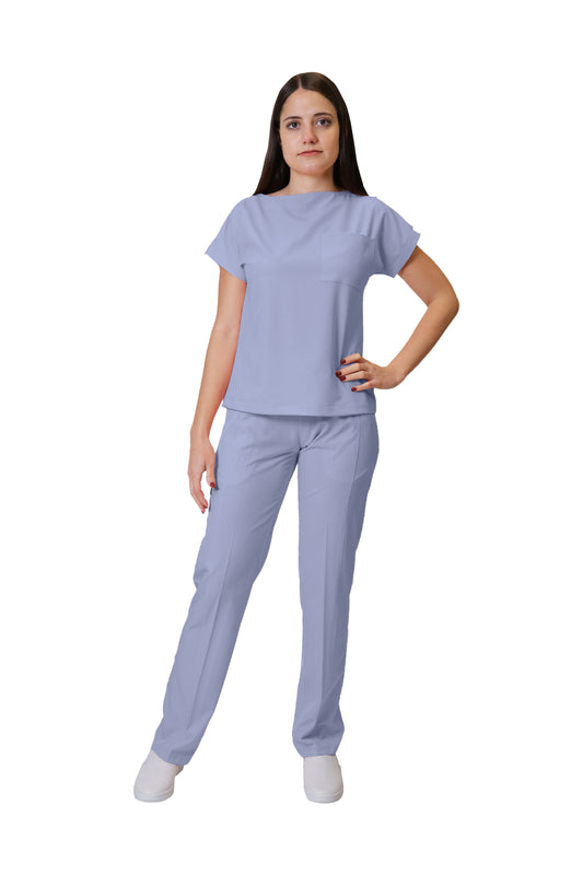 Conjunto SET Filipina y Pantalón EV-20 SOFI REPELENTE A FLUIDOS-Color LILA Dama-Ana Isabel Uniformes