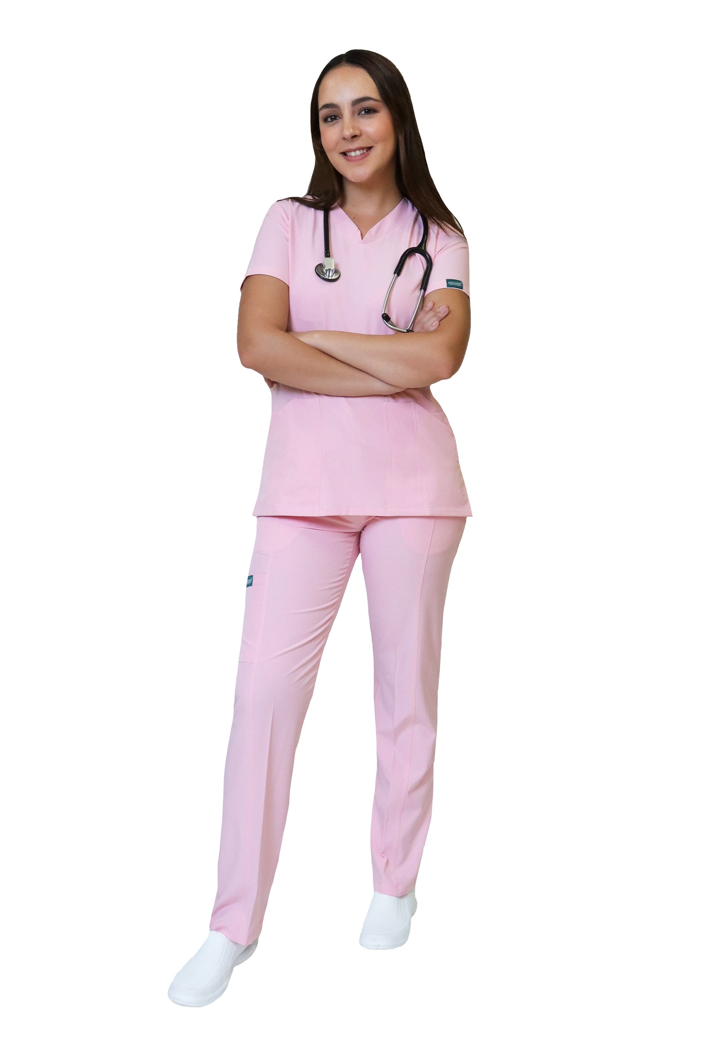 Conjunto SET Filipina y Pantalón EV-24 KITTY REPELENTE A FLUIDOS-Color ROSA CLARO Dama-Ana Isabel Uniformes