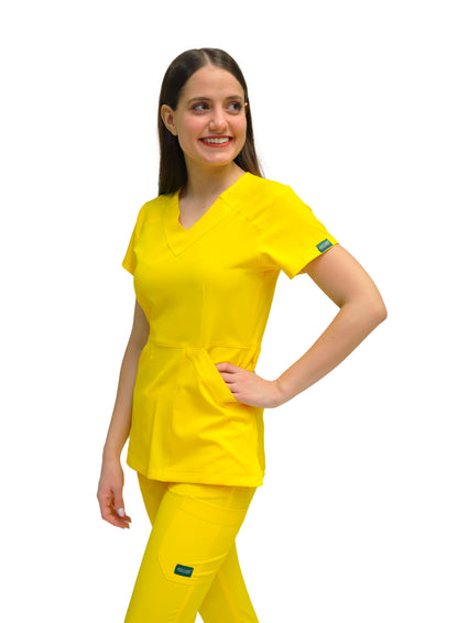 Conjunto SET Filipina y Pantalón JOGGER EV-23 Vania REPELENTE A FLUIDOS-Color YELLOW Dama-Ana Isabel Uniformes