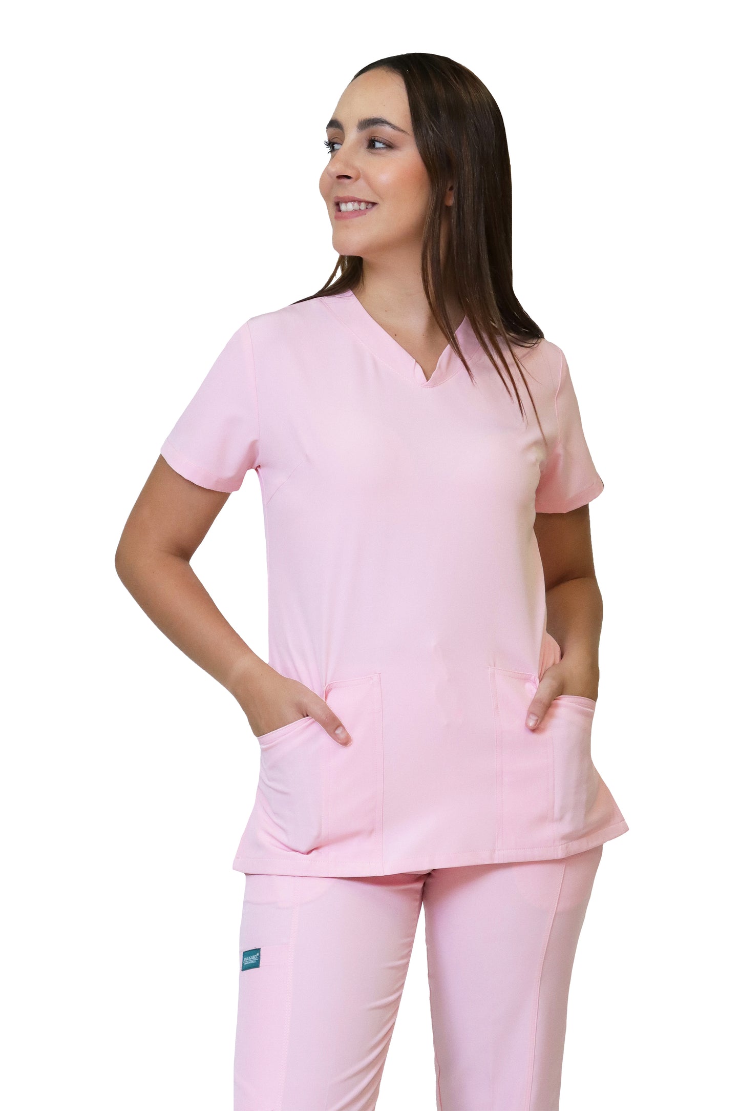 Conjunto SET Filipina y Pantalón EV-24 KITTY REPELENTE A FLUIDOS-Color ROSA CLARO Dama-Ana Isabel Uniformes