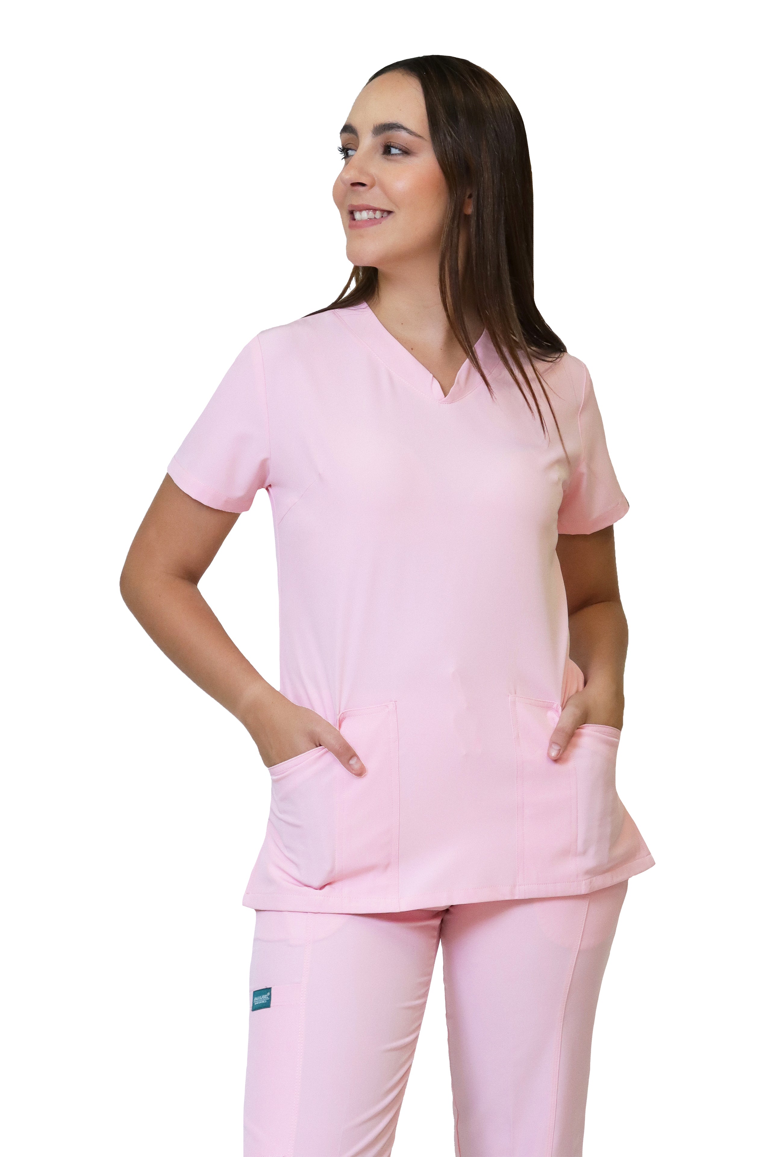 Conjunto SET Filipina y Pantalón EV-24 KITTY REPELENTE A FLUIDOS-Color ROSA CLARO Dama-Ana Isabel Uniformes