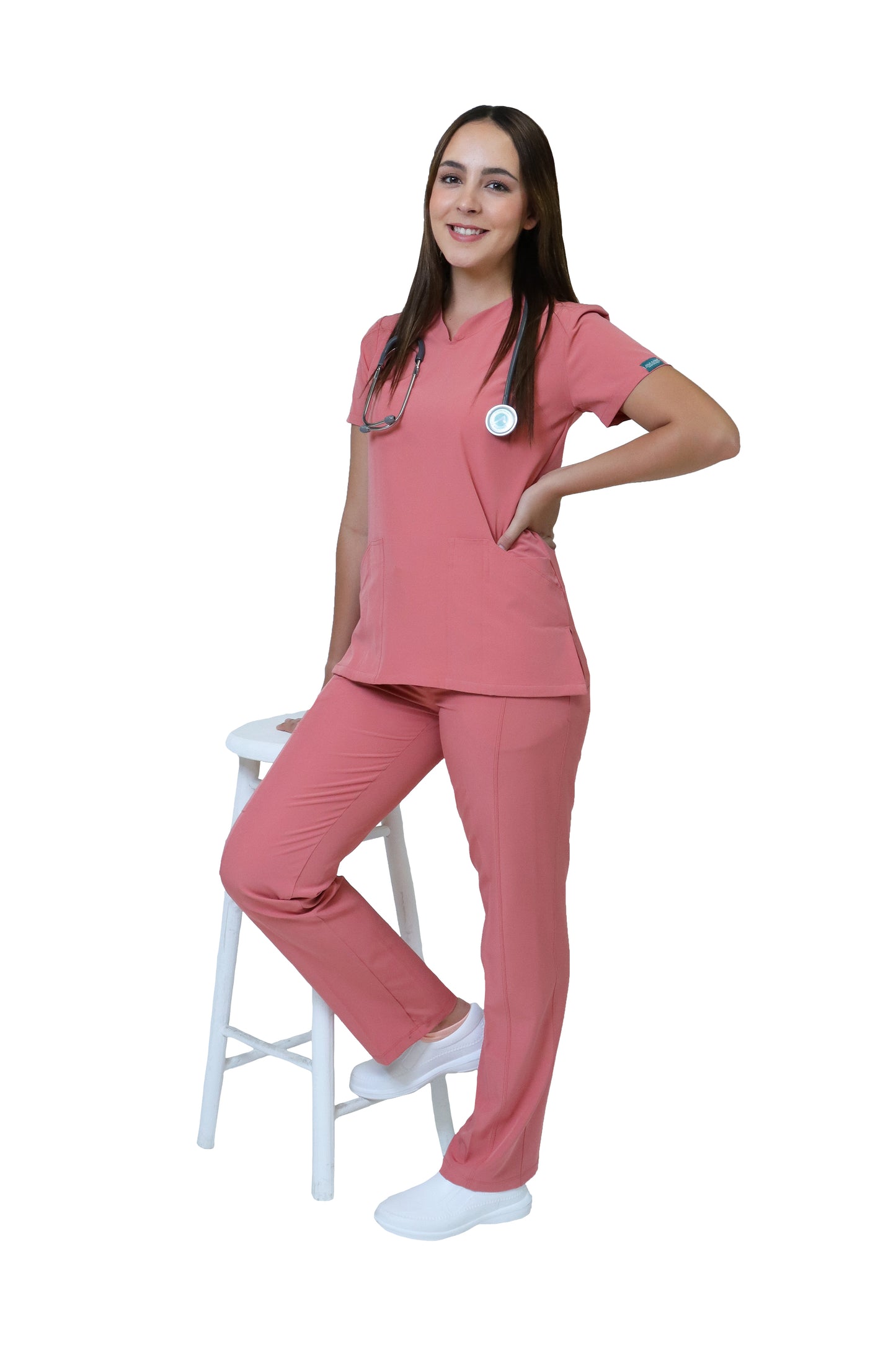 Conjunto SET Filipina y Pantalón EV-24 KITTY REPELENTE A FLUIDOS-Color ROMANCE Dama-Ana Isabel Uniformes