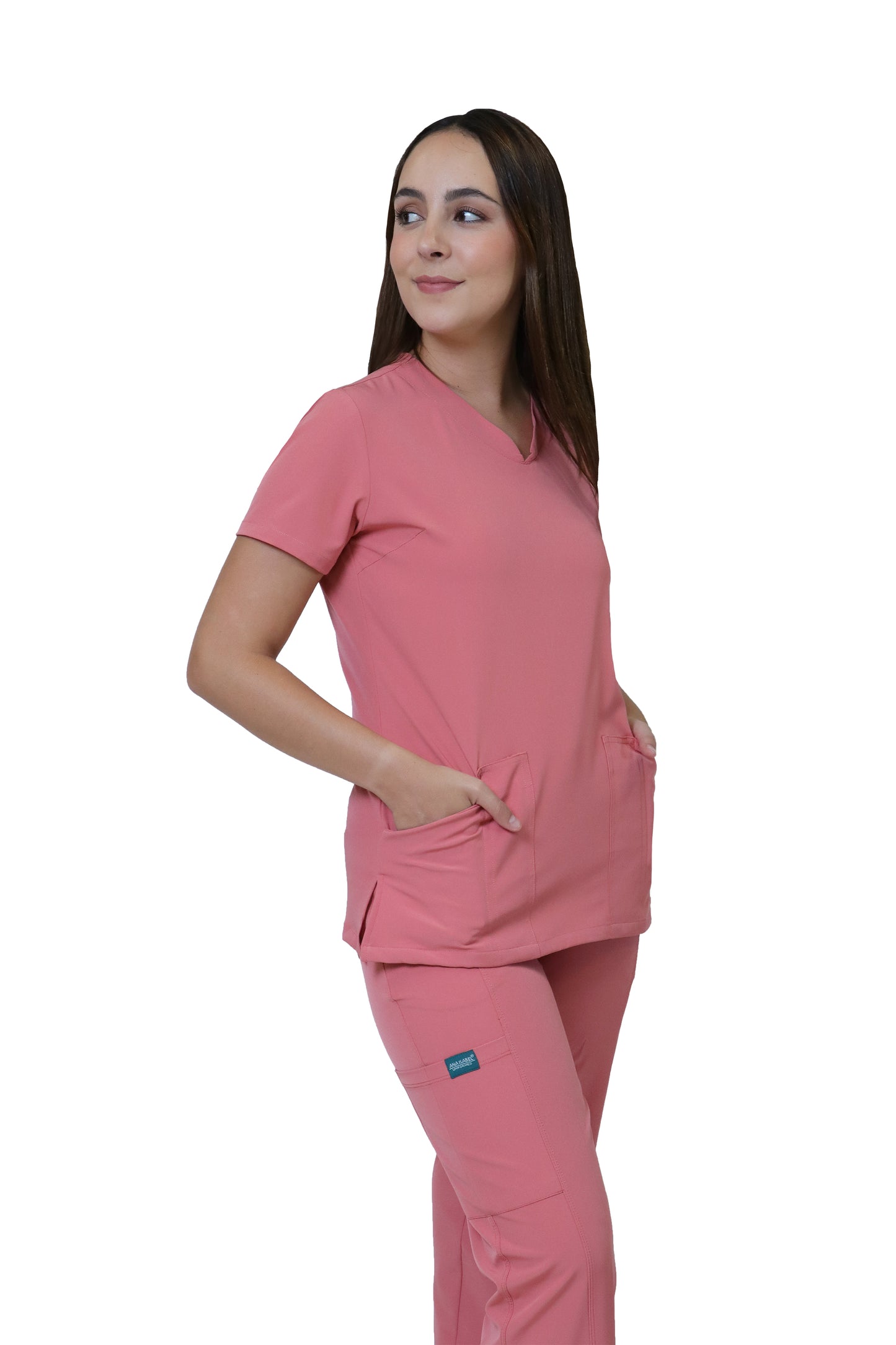Conjunto SET Filipina y Pantalón EV-24 KITTY REPELENTE A FLUIDOS-Color ROMANCE Dama-Ana Isabel Uniformes