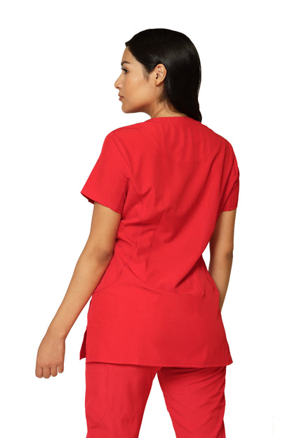 Conjunto SET Filipina y Pantalón JOGGER EV-30 Paola REPELENTE A FLUIDOS-Color ROJO Dama-Ana Isabel Uniformes
