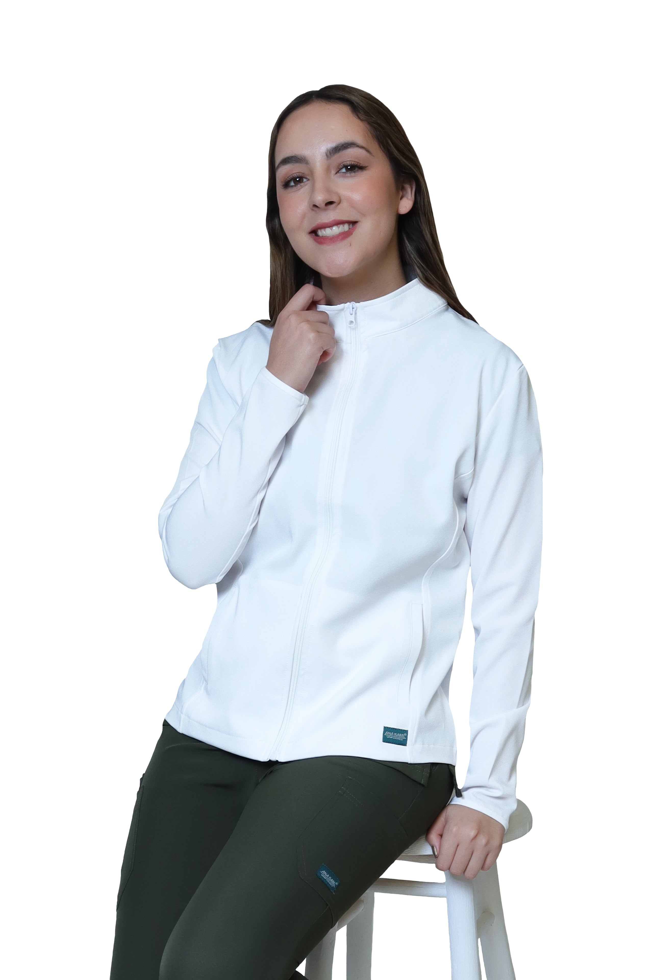 CHAMARRA FIT JACKET EXTRA GRUESA- DOBLE STRETCH CON CIERRE con REPELENTE A FLUIDOS para Dama - EV-58