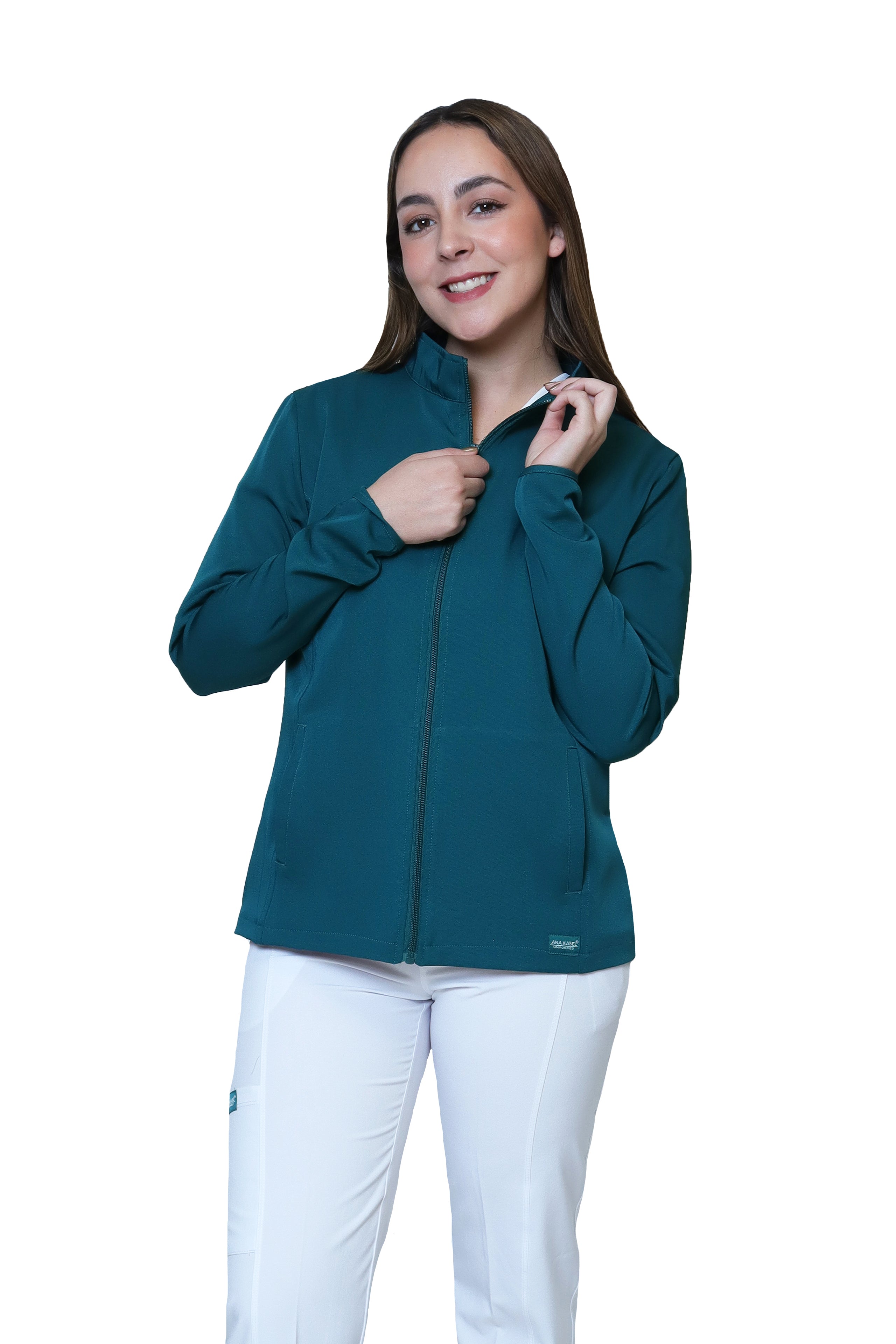 CHAMARRA FIT JACKET EXTRA GRUESA- DOBLE STRETCH CON CIERRE con REPELENTE A FLUIDOS para Dama - EV-58