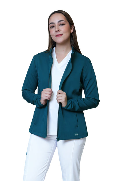 CHAMARRA FIT JACKET EXTRA GRUESA- DOBLE STRETCH CON CIERRE con REPELENTE A FLUIDOS para Dama - EV-58